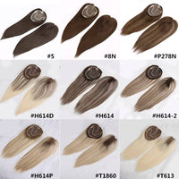 Mono hair toppers with monofilament cap and adjustable clips, multiple hair color shades
