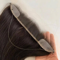 HD lace hairline with dark brown hair and sheer lace front edge