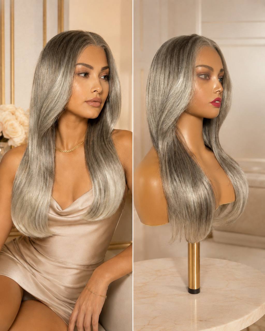 Silvernora synthetic lace wig