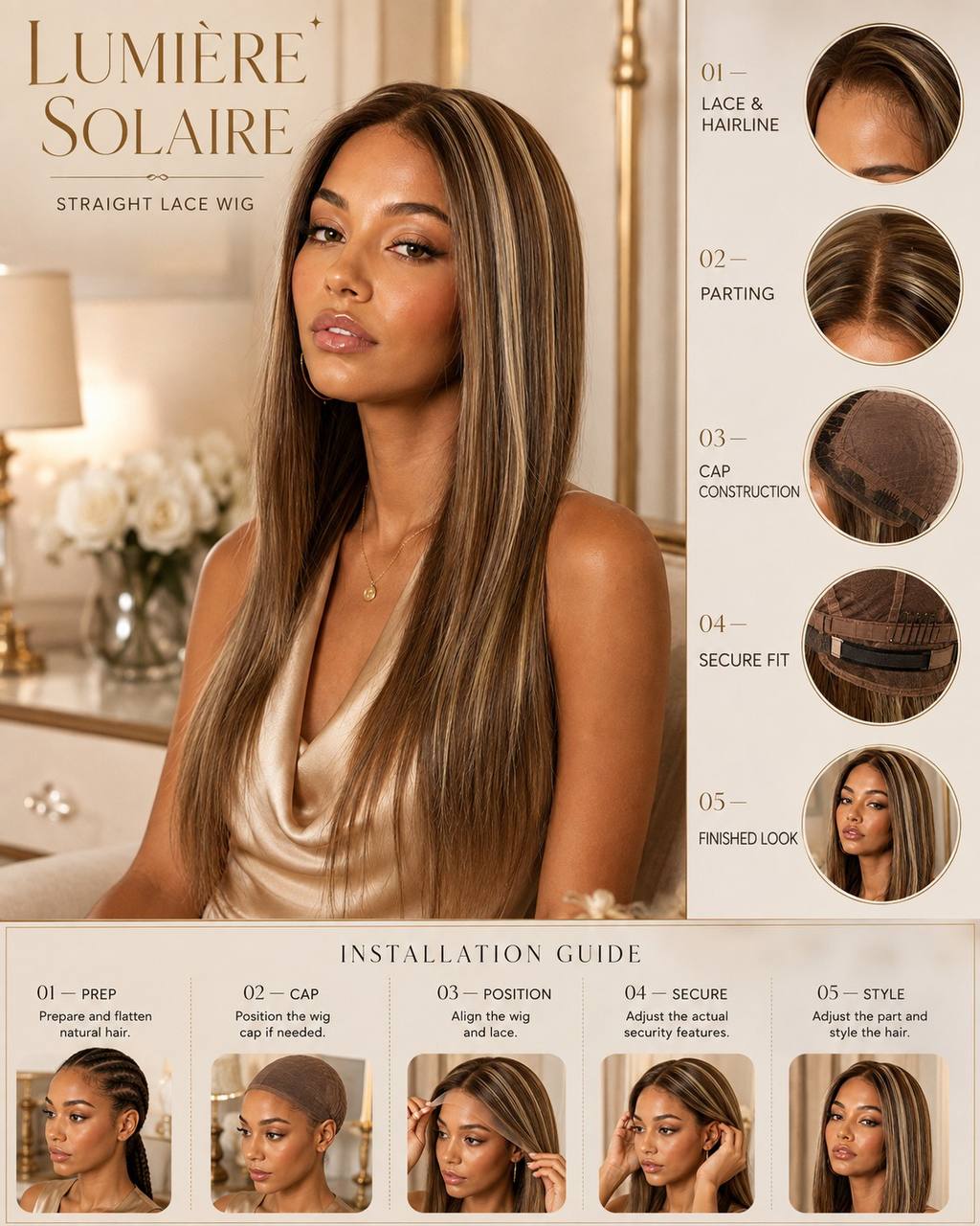 Lumiere synthetic lace wig