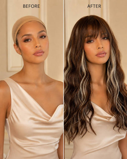 Mocha Synthetic lace wig