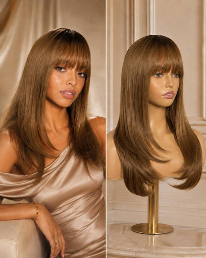Caramel muse synthetic lace wig