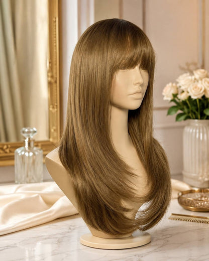 Caramel muse synthetic lace wig