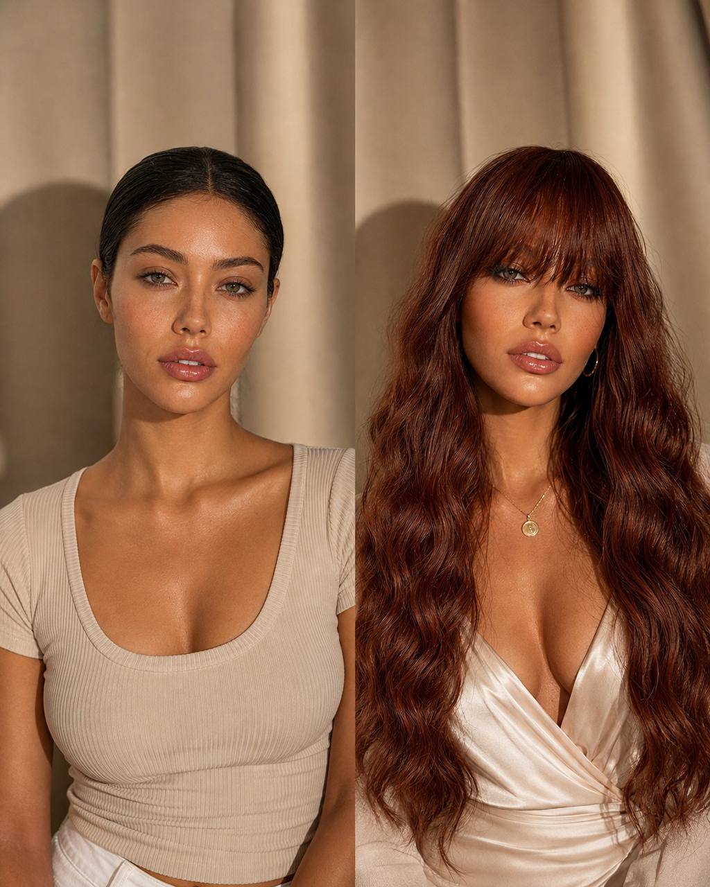 Auburn Synthetic lace wig