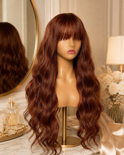 Auburn Synthetic lace wig
