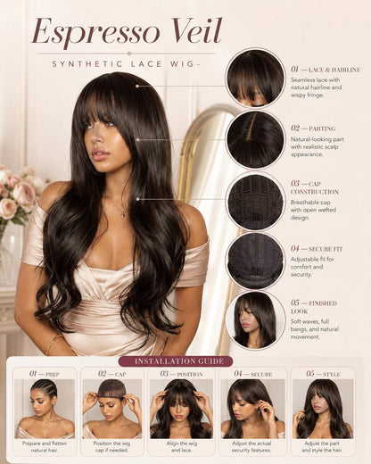 Espresso synthetic lace wig