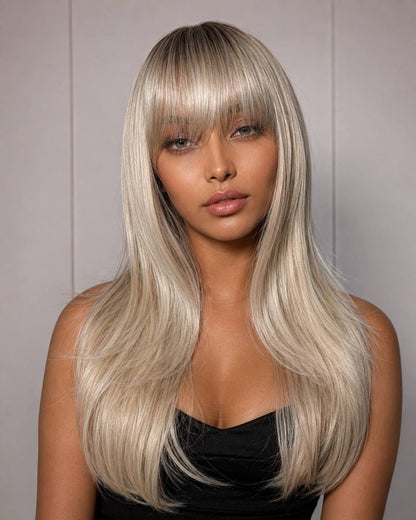 Frosted synthetic lace wig