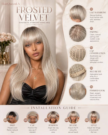 Frosted synthetic lace wig