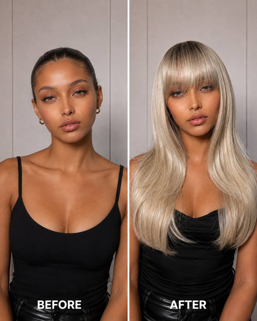 Frosted synthetic lace wig