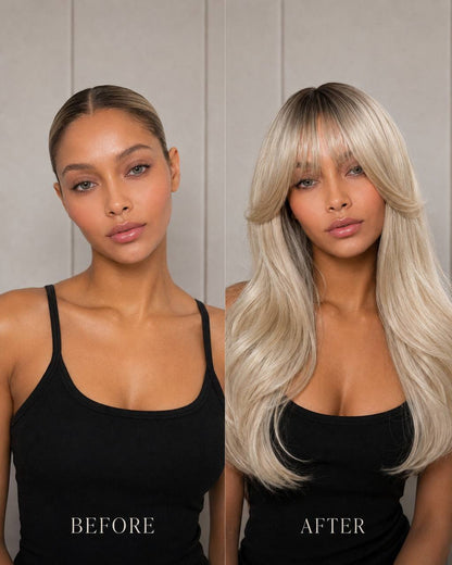 Ivory synthetic lace wig