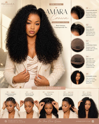 Amara crown curly lace wig