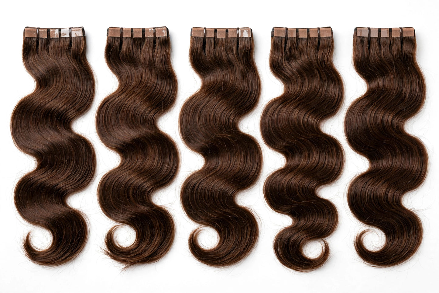 Wavy tape-in express weft