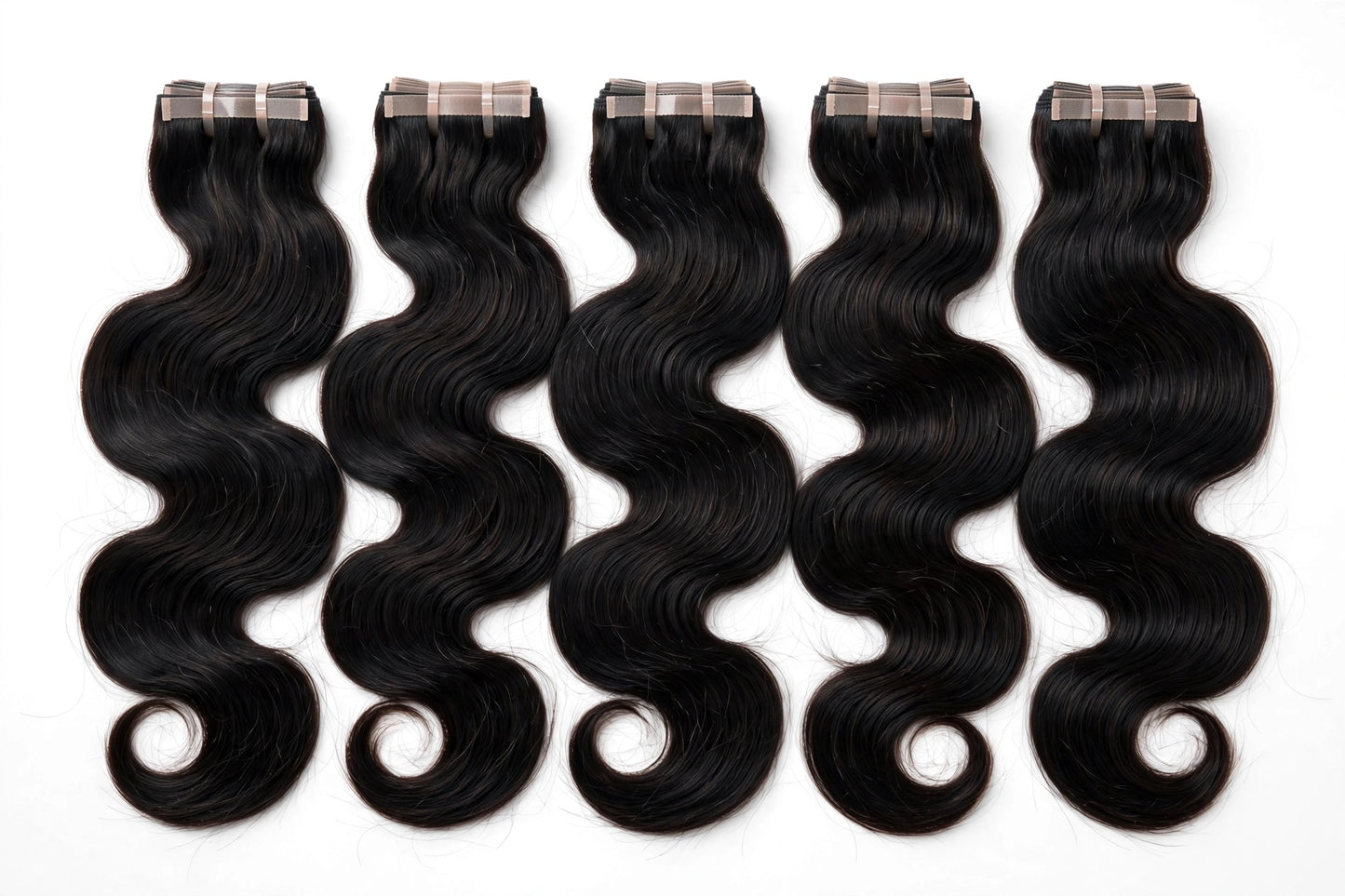 Wavy tape-in express weft