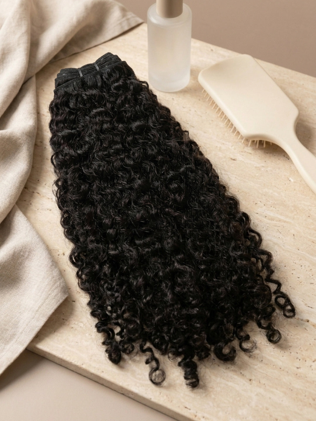 Raw Indian bundle, curly texture, natural black