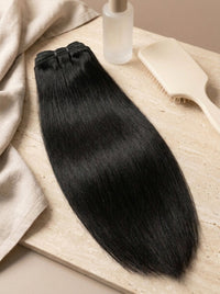 Raw Indian bundle, straight texture, natural black