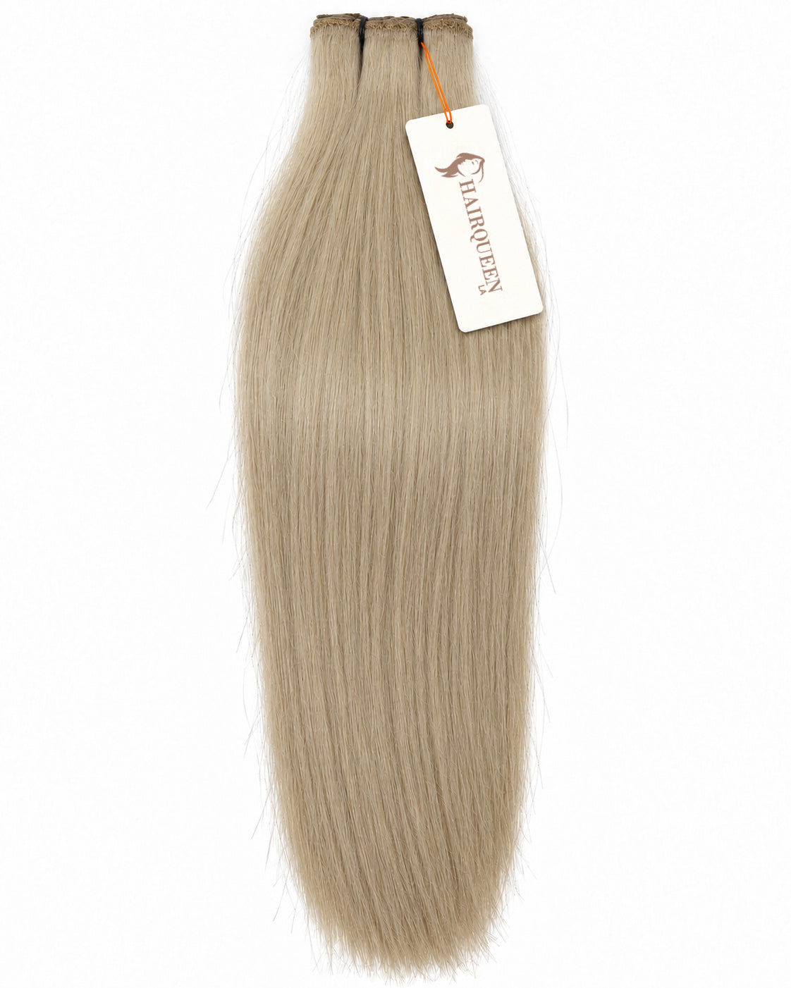 Single machine weft hair extension, light blonde straight hair bundle with tag