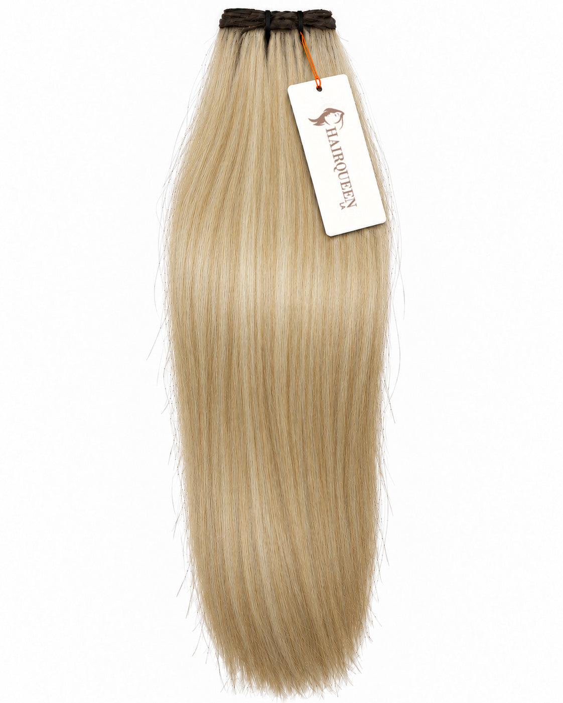 Machine weft hair extension in beige blonde (#16A), straight