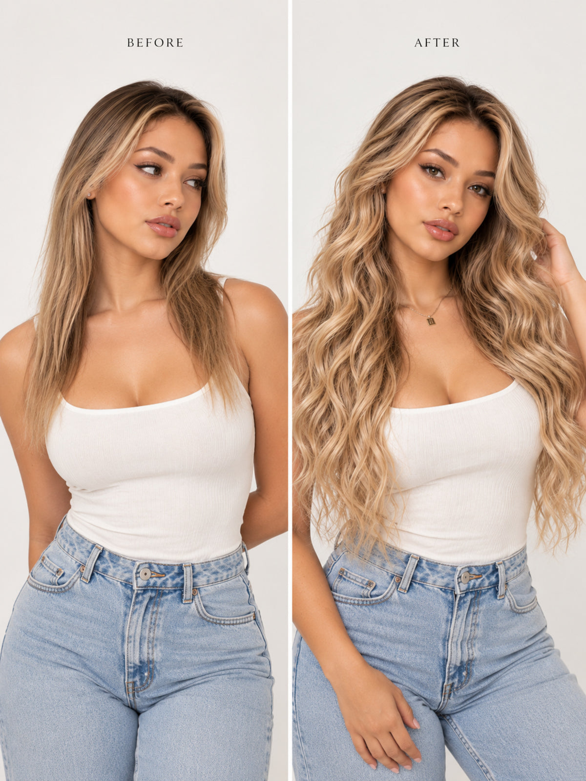 Medium Ash Blonde Crimped Beachy Synthetic Blend Wig