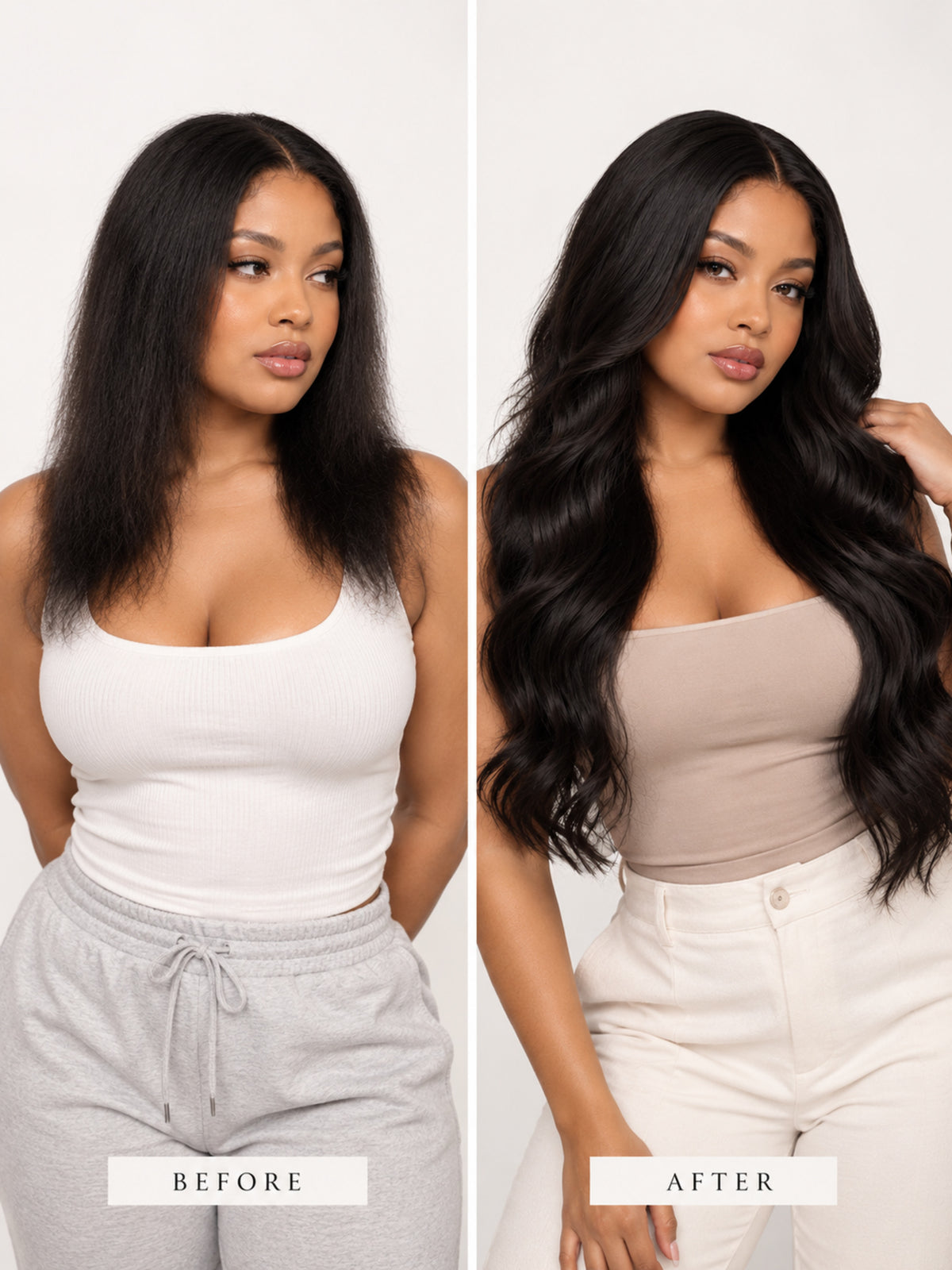 Long Dark Brown Wavy Synthetic Blend Wig