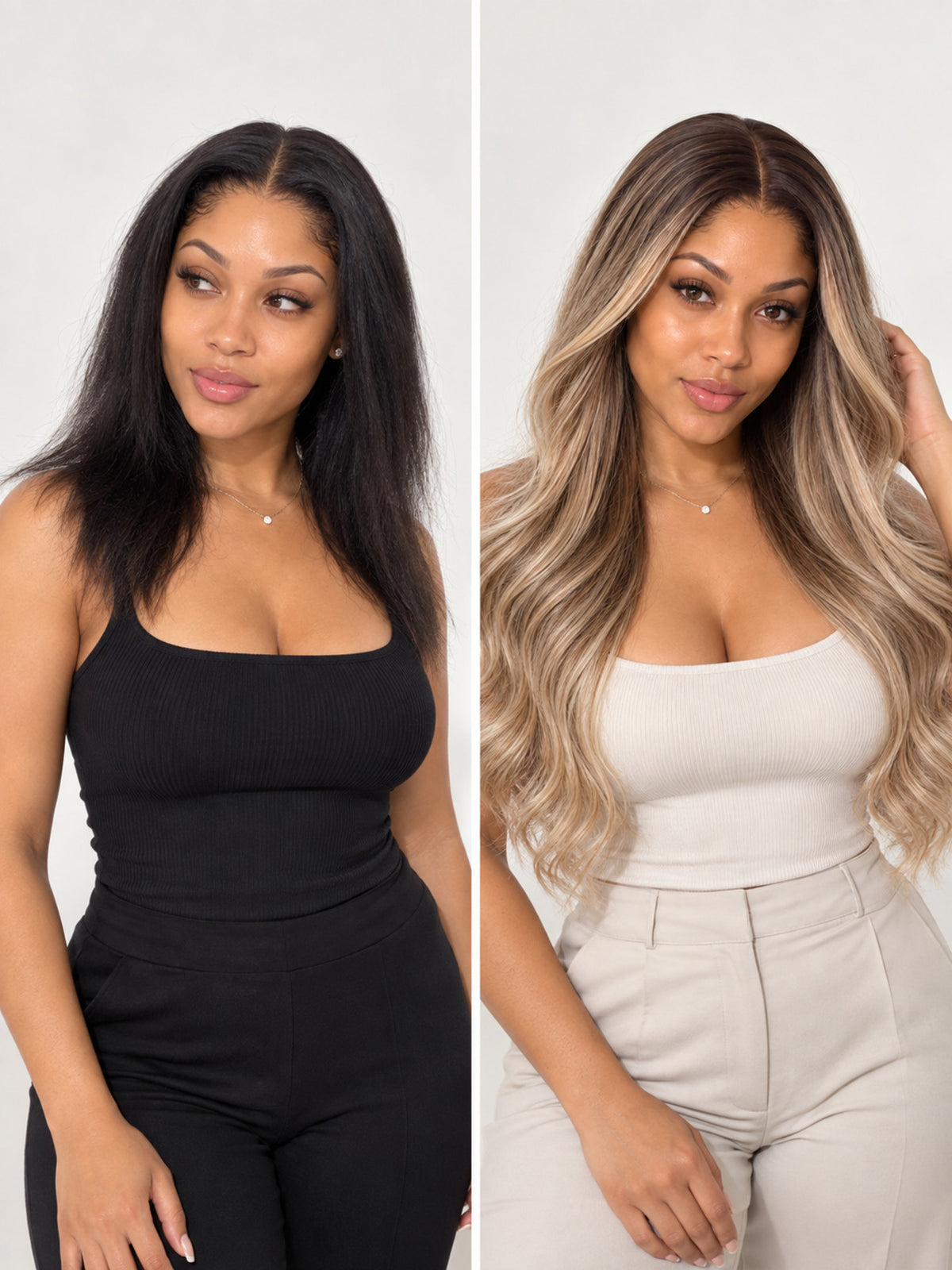 Long Ash Blonde Ombre Body Wave Synthetic Blend Wig