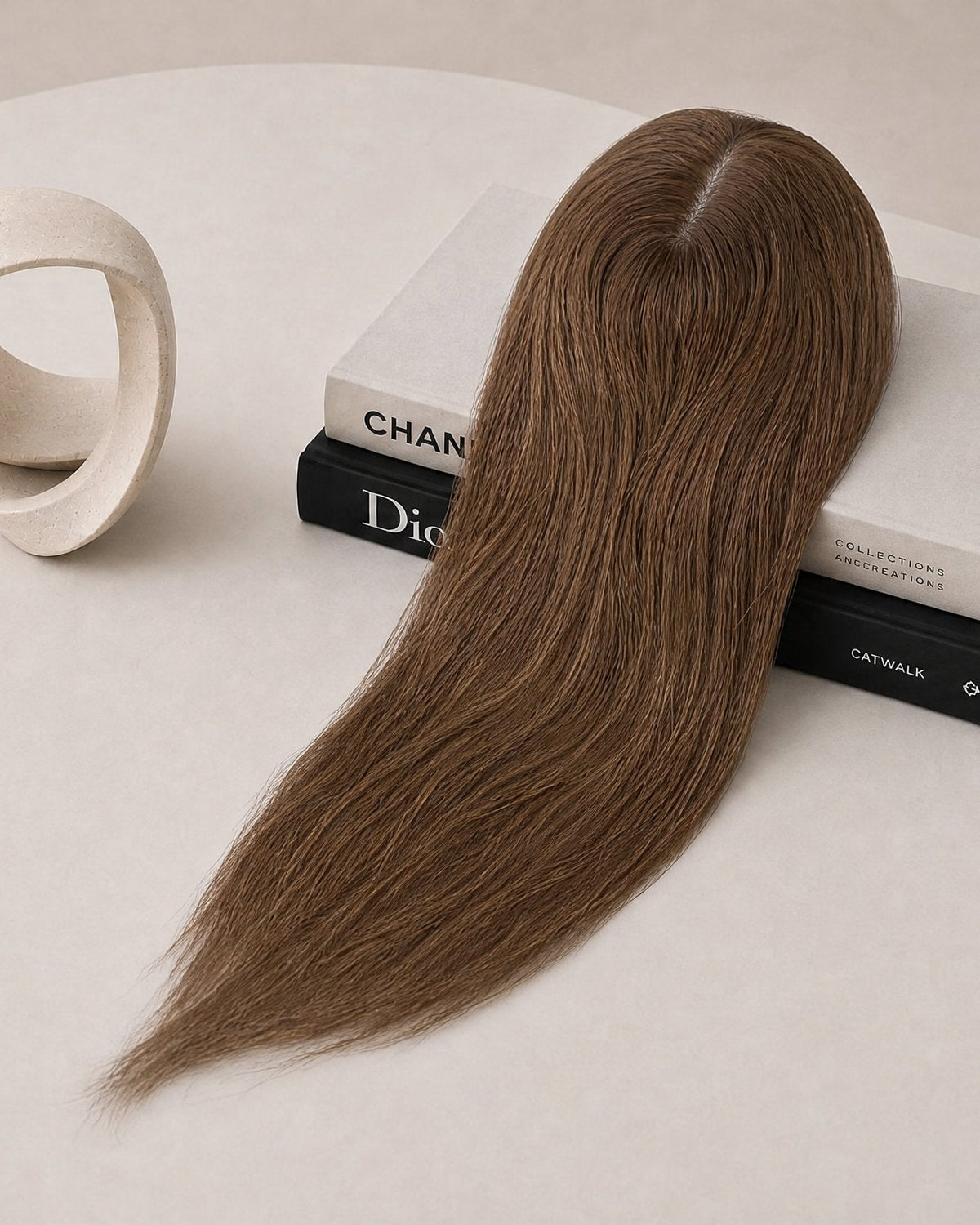 4.5"×5" Durable Lace Topper, shade 4 — close-up of the hair
