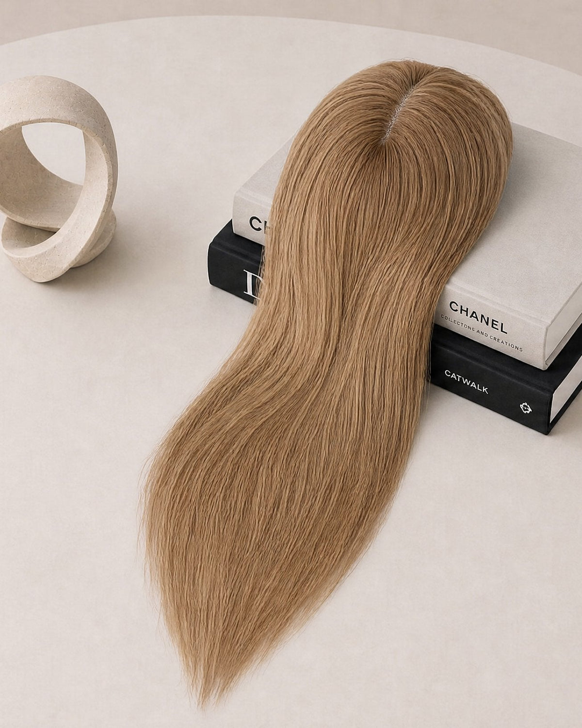4.5"×5" Durable Lace Topper, shade 6 — close-up of the hair
