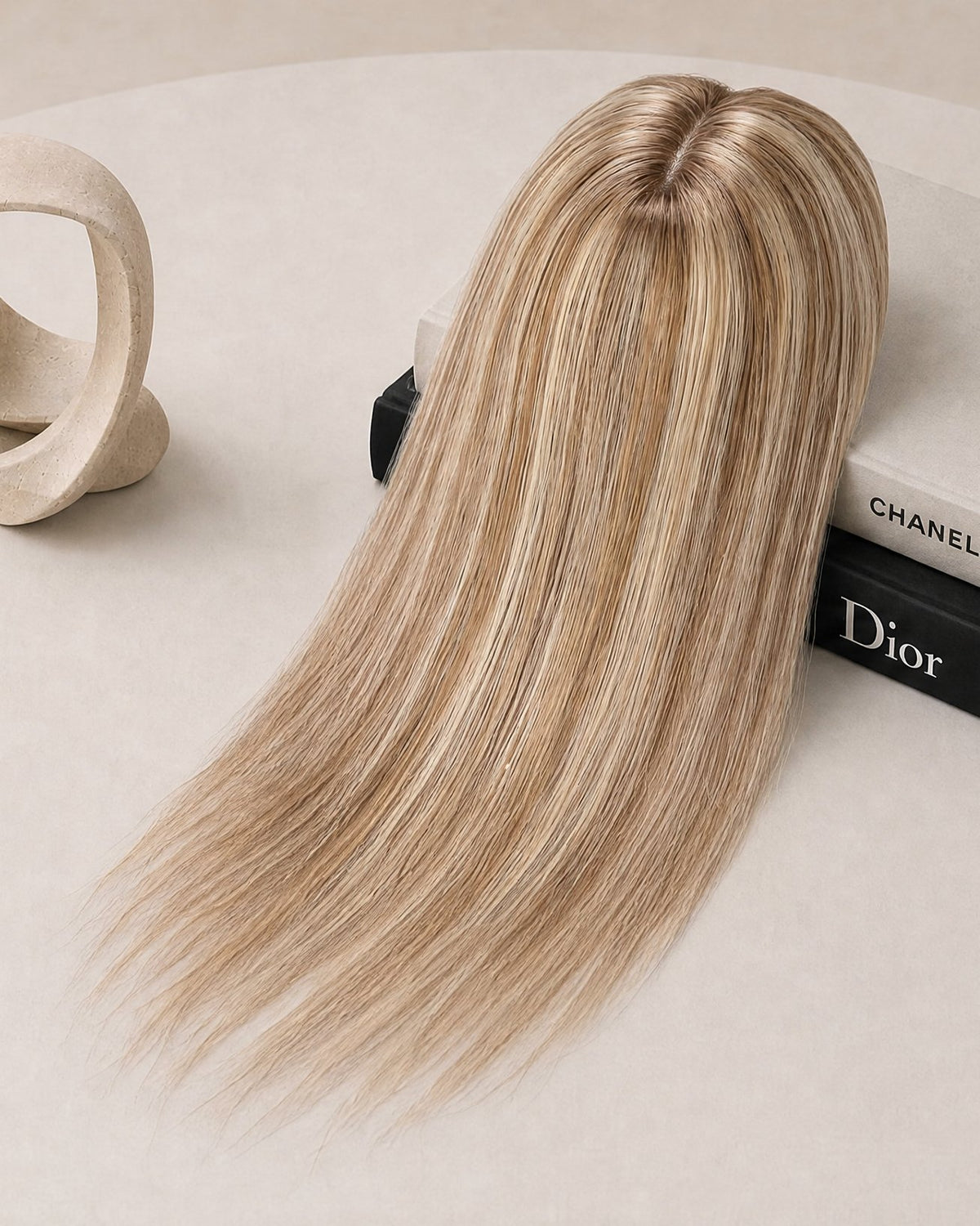 4.5"×5" Durable Lace Topper, shade 8D/66 — close-up of the hair