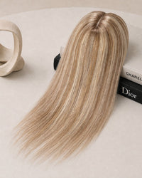 4.5"×5" Durable Lace Topper, shade 8D/66 — close-up of the hair
