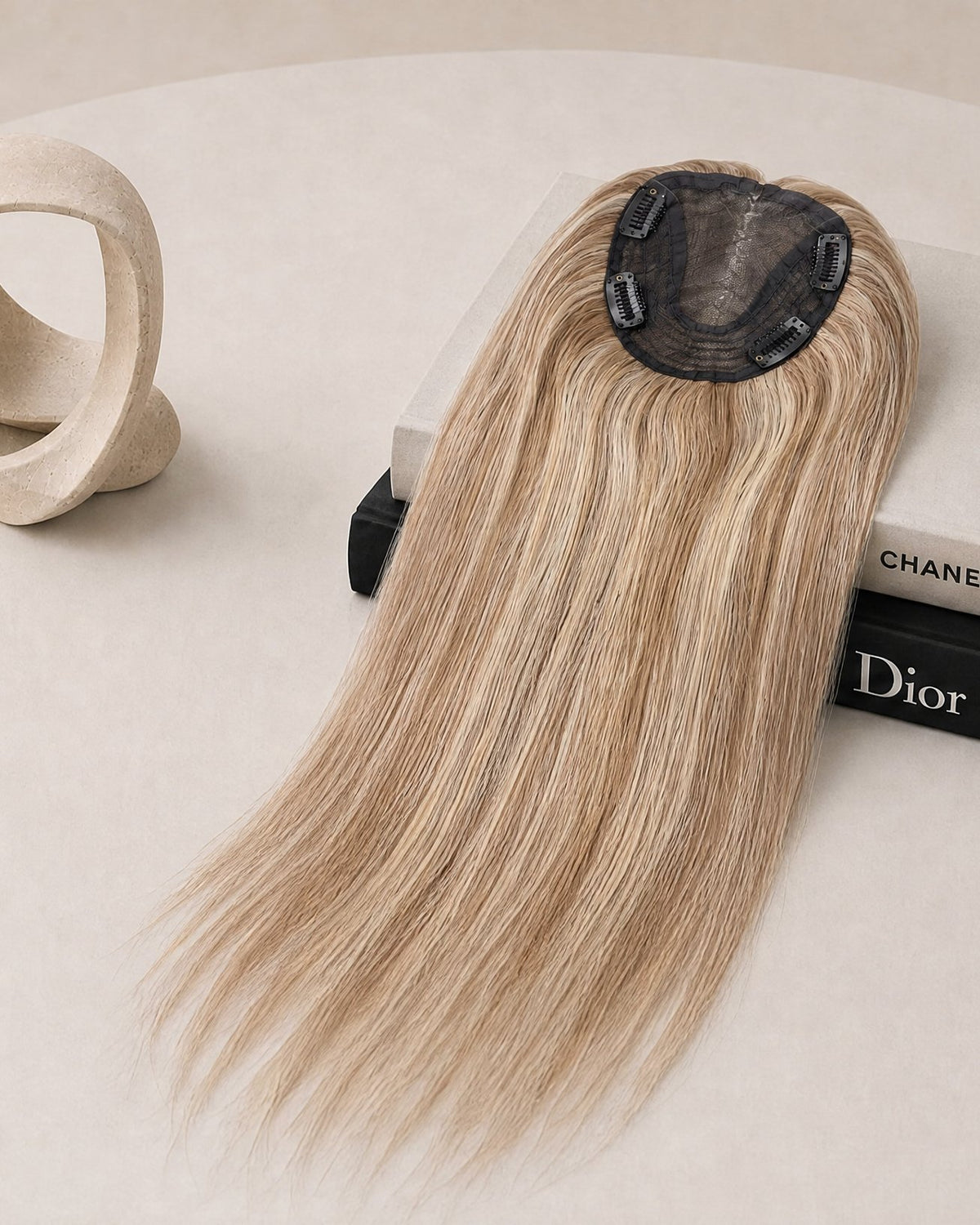 4.5"×5" Durable Lace Topper, shade 8D/66 — close-up of the hair