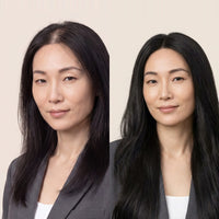 5.5"×6" New Injection Silk Top Diamond Topper, shade 1B — before and after