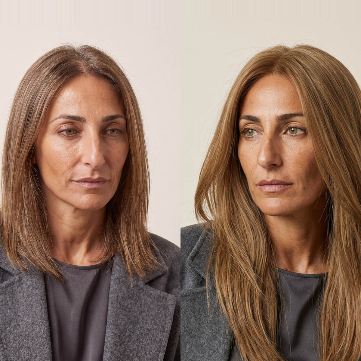 5.5"×6" New Injection Silk Top Diamond Topper, shade 6 — before and after