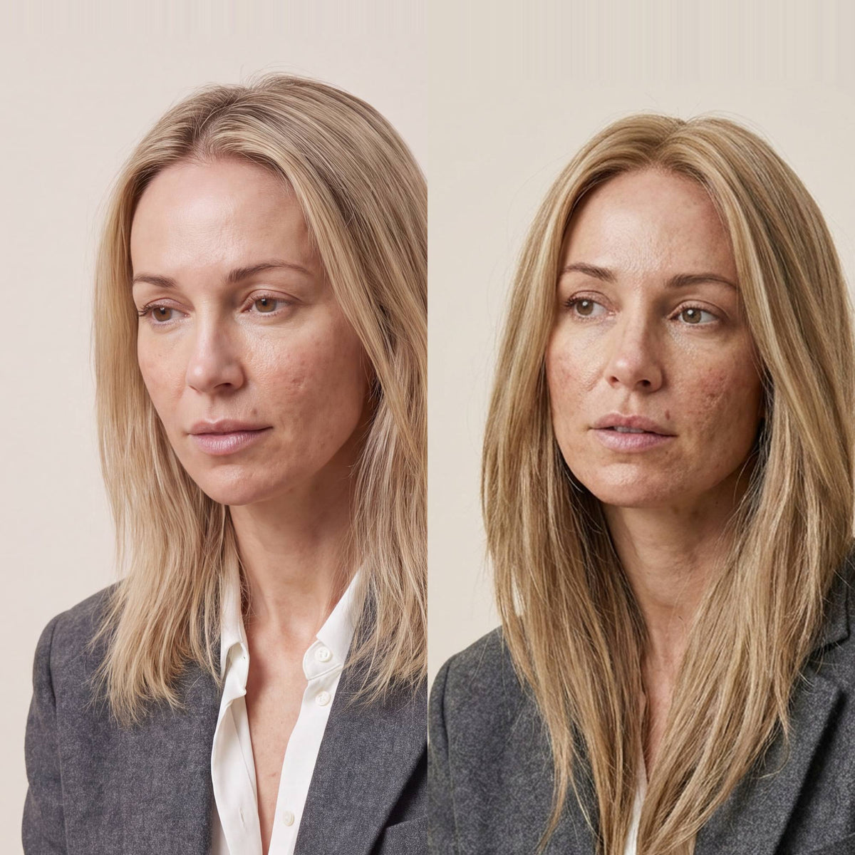 5.5"×6" New Injection Silk Top Diamond Topper, shade 8001 — before and after