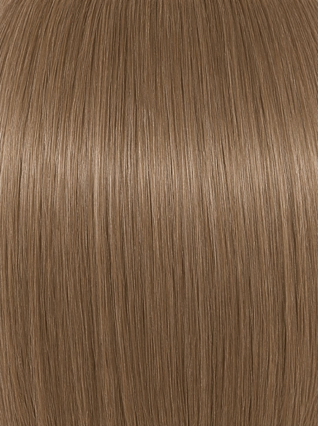 Hair integration topper with smooth, warm brown strands and subtle lighter tones