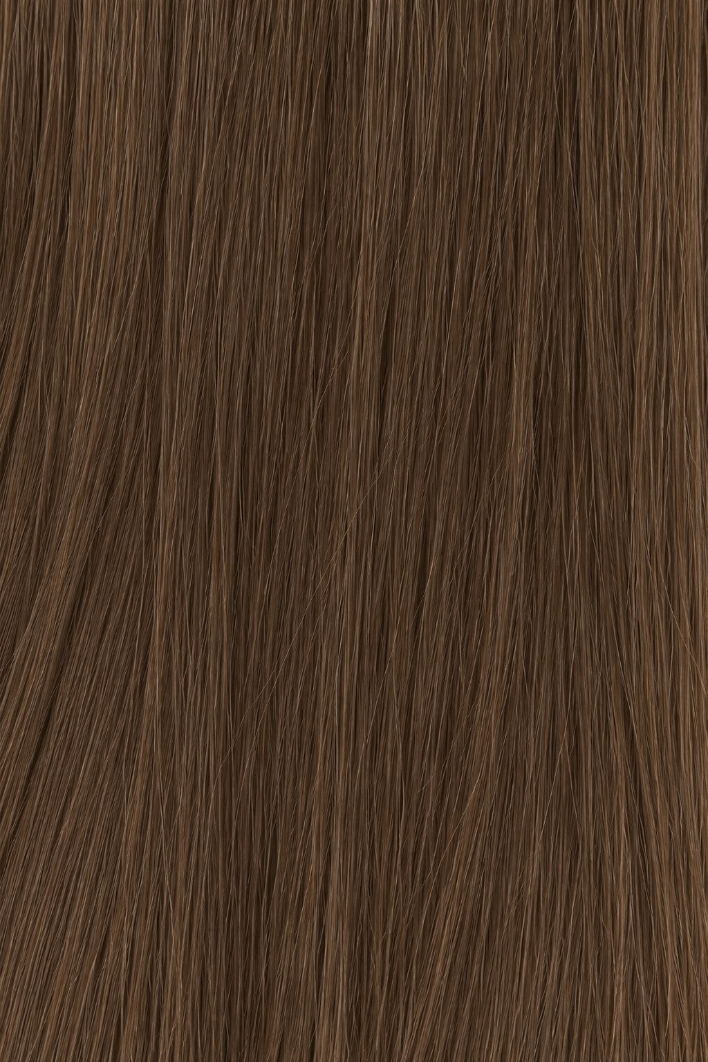 Hair integration topper with smooth, deep brown strands