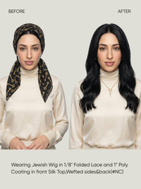 JW23 Silk Top Folded Lace Front Chinese Remy Hair Jewish Wig