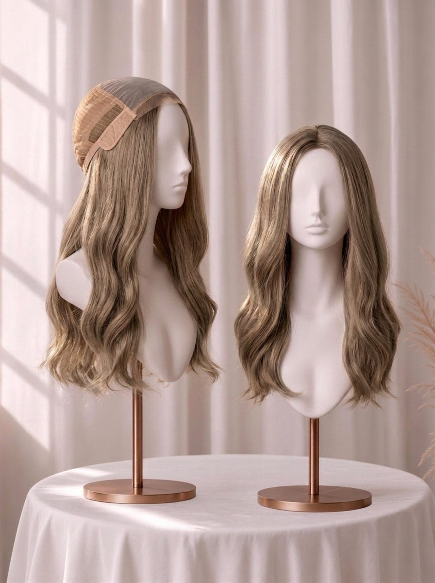 JW23 Silk Top Folded Lace Front Chinese Remy Hair Jewish Wig