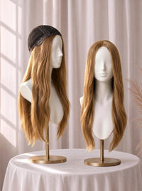 4x4 Silk Top with Flower Net Cover and Wefted Sides & Back Sheitel Jewish Wig
