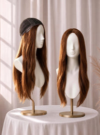 4x4 Silk Top with Flower Net Cover and Wefted Sides & Back Sheitel Jewish Wig