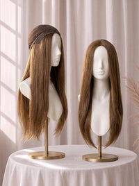 4x4 Silk Top with Flower Net Cover and Wefted Sides & Back Sheitel Jewish Wig