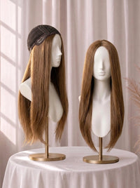 4x4 Silk Top with Flower Net Cover and Wefted Sides & Back Sheitel Jewish Wig