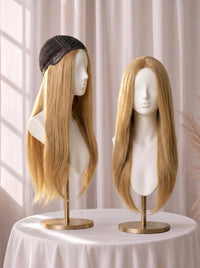 4x4 Silk Top with Flower Net Cover and Wefted Sides & Back Sheitel Jewish Wig