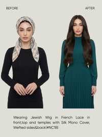 French Lace in Front, Top & Mono Cover with Wefted Sides & Back Jewish Wig