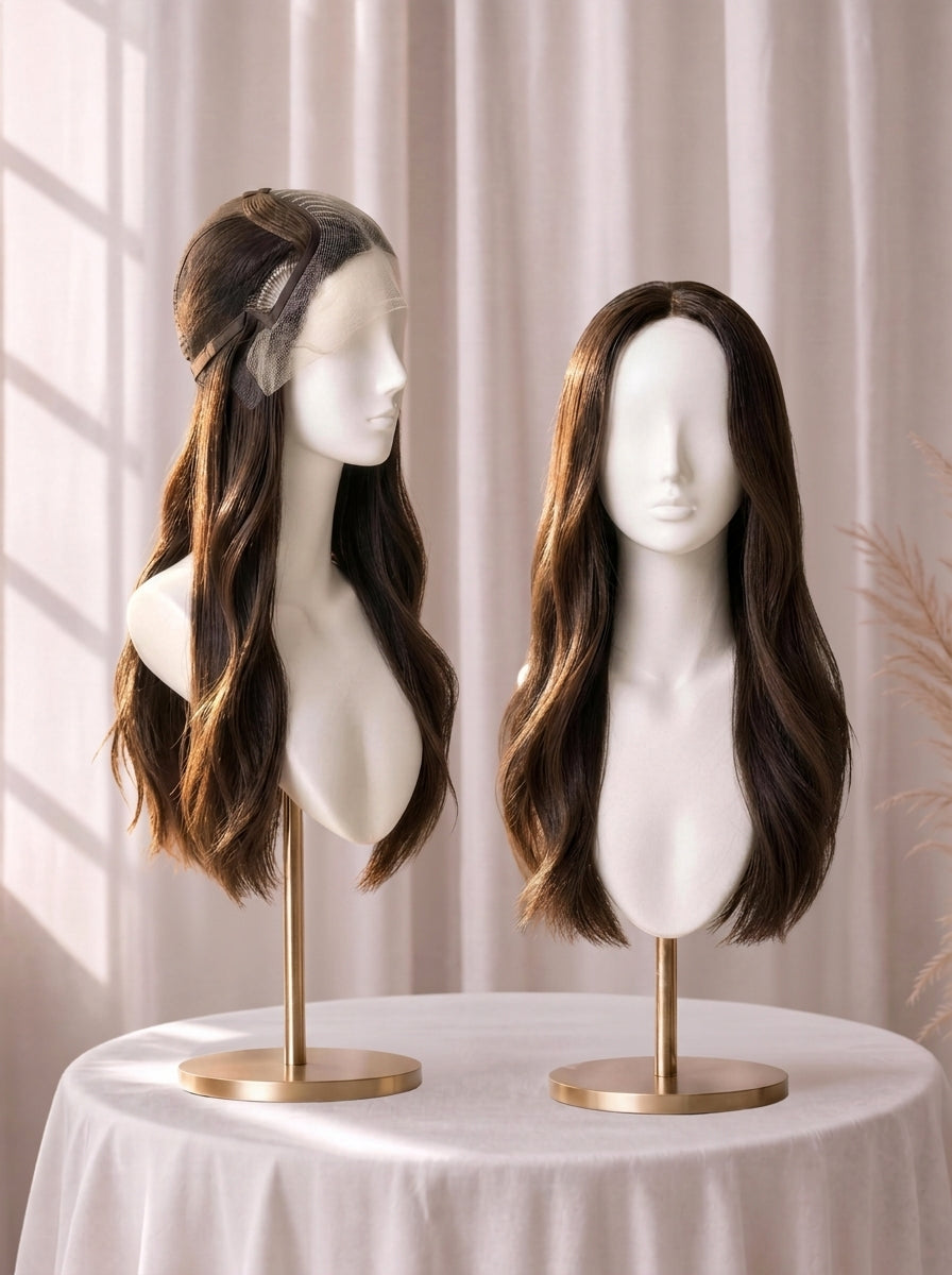 French Lace in Front, Top & Mono Cover with Wefted Sides & Back Jewish Wig