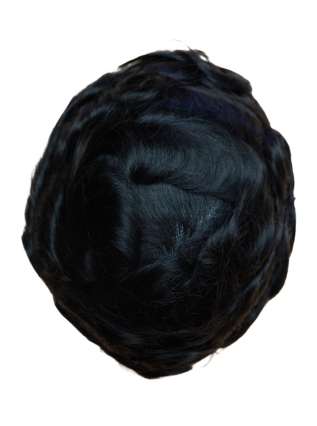 C-Thinskin #1B 100% Human Hair Men's Toupee Natural Black
