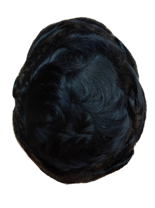 Duro Mono R 8x10 #1B 100% Human Hair Men's Toupee Natural Black