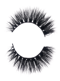 False eyelash strip with full dark wispy lashes