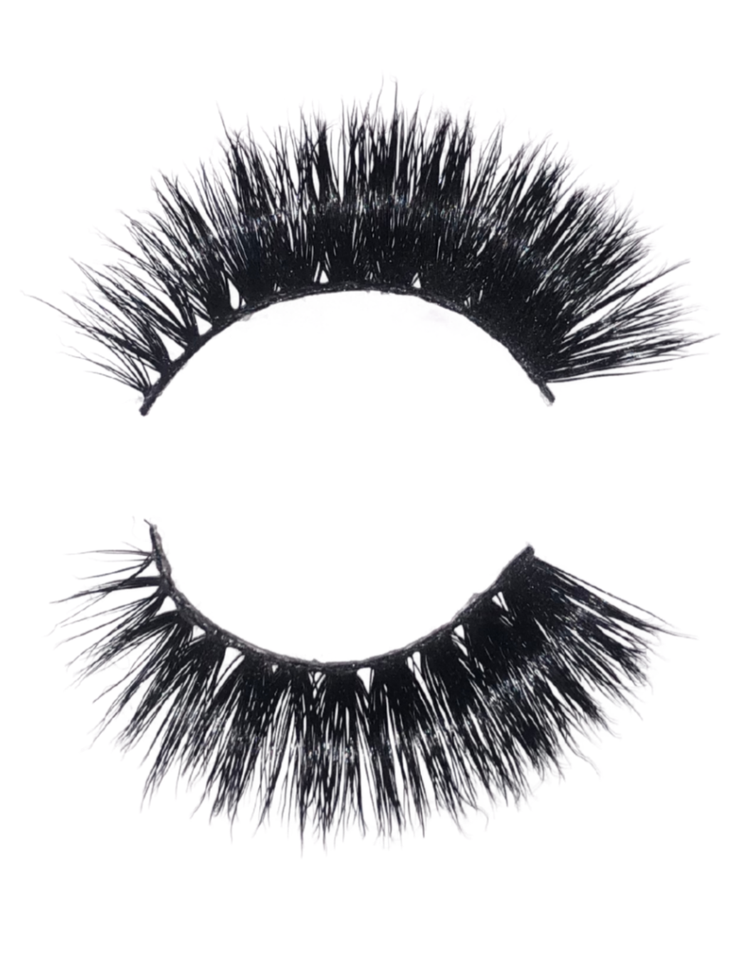 Faith Lashes false eyelashes, thick black wispy strip style