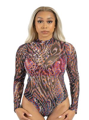Sheer Leopard-esque Body Suit