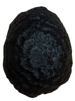 V-loop 12mm 100% Human Hair Men's Toupee Natural Black